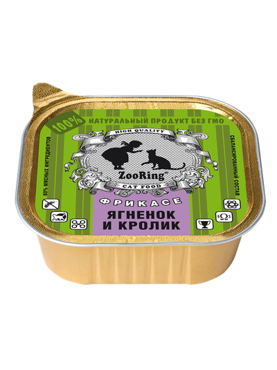 КОРМ ДЛЯ КОШЕК ZOORING: ПАШТЕТ ЯГНЕНОК И КРОЛИК 100 гр