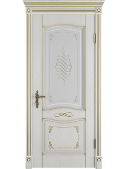 VFD. VESTA/ BIANCO CLASSIC PG. ВЕСТА/ БЬЯНКО КЛАССИК-ПАТИНА ЗОЛОТО. ПОЛОТНО ОСТЕКЛЕННОЕ