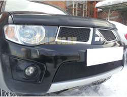 Защита радиатора Mitsubishi L200 2010-2013/Mitsubishi Pajero Sport 2008-2013 black низ