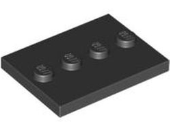 Tile, Modified 3 x 4 with 4 Studs in Center, Black (88646 4571146 6076678)