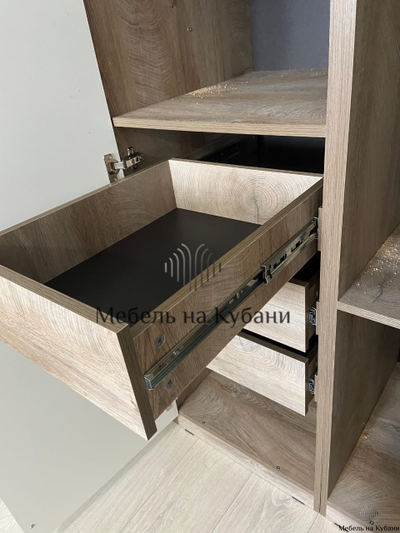 Этна шкаф Ш 57*50 Дуб эндгрей/Софт грей с зекралом