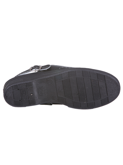 Сабо чёрные женские (нат. кожа) с ремешком