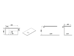 Столешница, Vitra Origin, 90 см, левосторонняя, черный дуб, 65857