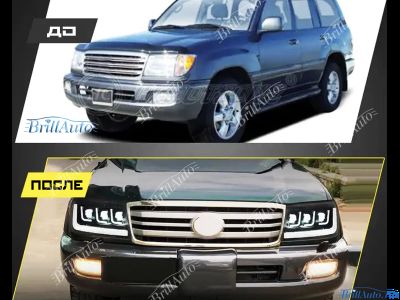 Фары Land Cruiser 100 2005-2007 в стиле 300 LED