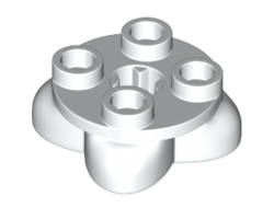 Legs with Plate Round 2 x 2 and Axle Hole - 4 Feet, White (84867 / 6377229 / 6407987)