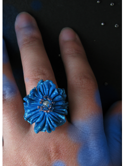 Синее кольцо "Цвет Волшебства" - необычное кольцо от Винсенто