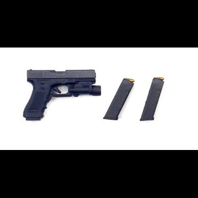 Пистолет G17 с подствольным фонариком и 2 магазина 1/12 (PES007) - DAMTOYS