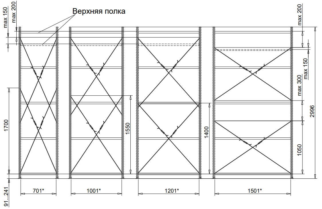 Схема установки крестовин на MS U 300 см