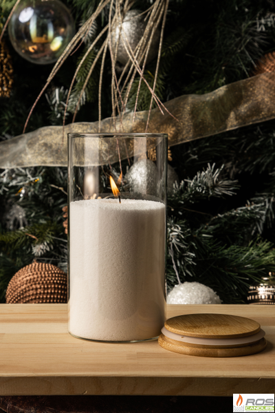 Колба/ваза 20 см с бамбуковой крышкой