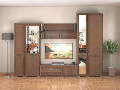 Шкаф комбинированный с зеркалом Ливорно ЛШ-9 (Домани)