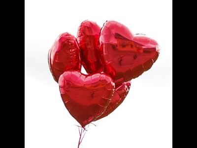 Набор воздушных шаров:  5 сердец 45 см