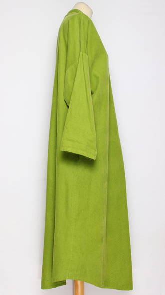 Платье Бохо вельветовое "СТОЙКА ЗАЩИП ПУГОВКИ" яблоко, хаки, джинс  до р.52