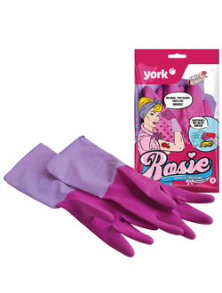 Перчатки резиновые  ароматизированные Роза YORK (M)