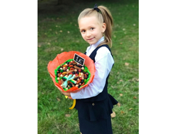 Букет "1 сентября" (в зеленом, оранжевом или жёлтом оформлении)