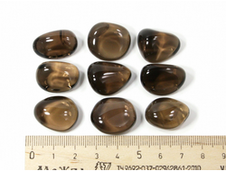 Кварц дымчатый, раухтопаз (ААА), галтовка в ассортименте, Бразилия (18-22 мм, 4-6 г) №27499