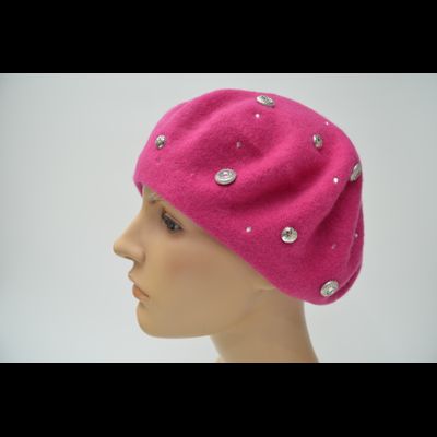 Фетровый берет женский фуксия Vizio Италия 3633