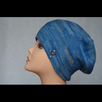 Синий вязаный берет для женщин весна - осень Италия Vizio SA 9  фото