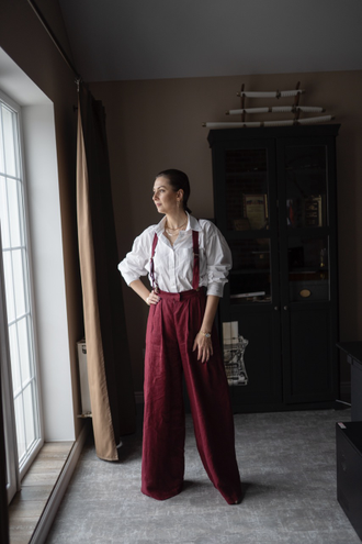 Брюки палаццо (бордо)