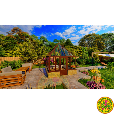 Базовая комплектация беседки в английском стиле из стекла и алюминия ЧЕЛСИ S размером 3000 х 3000 мм