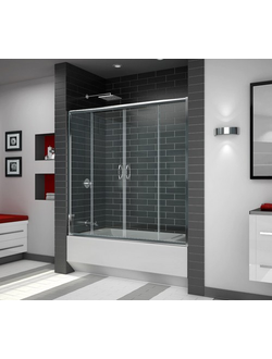 Шторка на ванну 3-х секционная два сдвижных и одно неподвижное 170*150 см