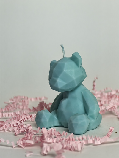 Свеча "Мишка геометрия" Мята