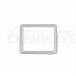 Штамп рамка прямоугольная с фестонами