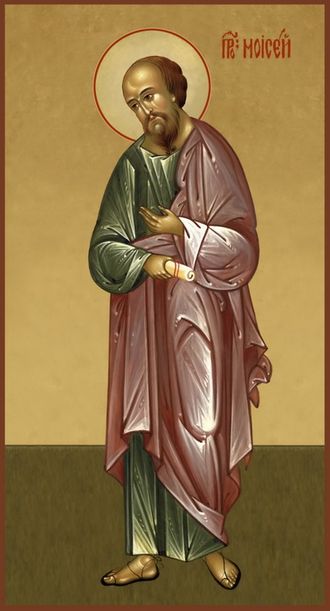 Моисей, Святой Пророк, Боговидец. Рукописная мерная икона.