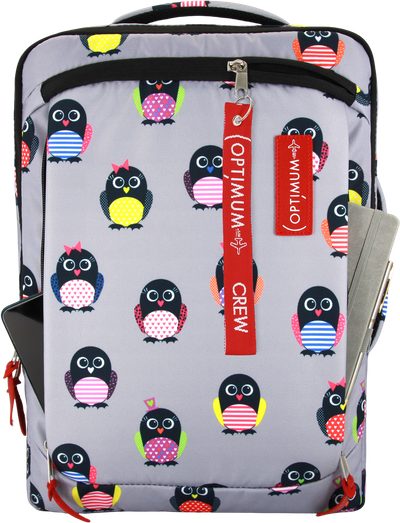 Рюкзак сумка для ноутбука 15.6 - 17.3 дюймов Optimum, пингвины