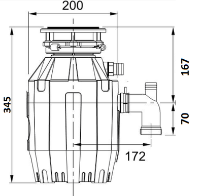 Измельчитель Franke TE-50  с пневмовыключателем