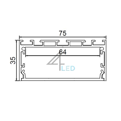 Алюминиевый профиль 4L-7535-2.5m-S ANOD+OPAL