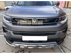 Защита переднего бампера двойная с перемычками d60/42 для для Changan CS35 Plus (2019-...)