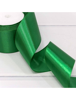 Лента атласная 50мм (19, зеленая), 22,8м
