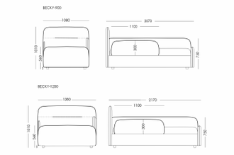 Кровать подростковая БЕККИ-120
