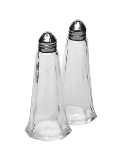 Набор для специй соль+перец, стекло, сталь, H=115, D=42 мм
