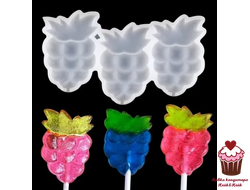 Силиконовая форма для леденцов Ягодки, 3 яч.