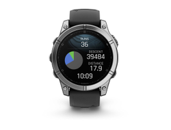 Умные часы Garmin Fenix E - 47 мм, AMOLED серебристый стальной безель, черный силиконовый ремешок (010-03025-00)