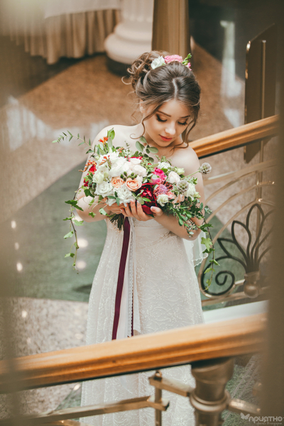 Букет невесты & Бутоньерка № 1339