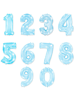 Цифра фольгированная с гелием Голубая 102 см