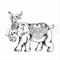 штамп ретро слон