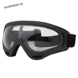 Очки маска VT03 для мотокросса черные прозрачная линза