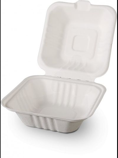 "Бенто-бокс" Коробка для торта Бенто (бел. сах. тростник 450мл), 154*152*88мм