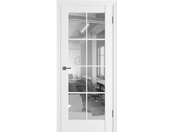 Дверь с прозрачным стеклом ДО Witon 01R белая эмаль