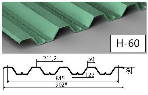Профнастил Н-60, профлист Н-60