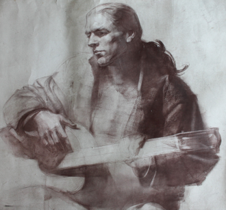 "Музыкант" бумага пастель Масленникова М.А. 2000-е годы