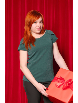 Блузка 378-1123 зеленый ЛЮРЕКС