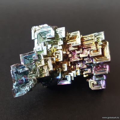 Висмут — кристаллы с побежалостью 63*42*33мм