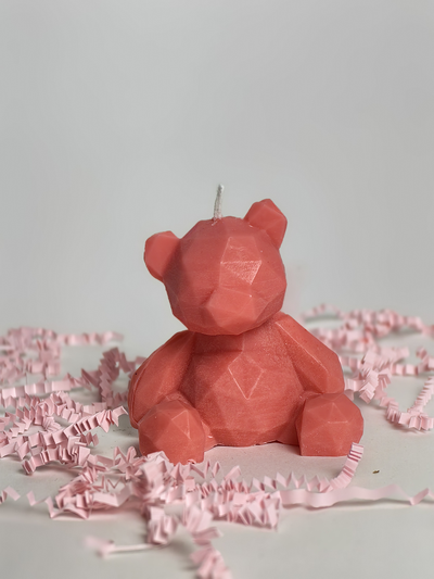 Свеча "Мишка геометрия" пастель