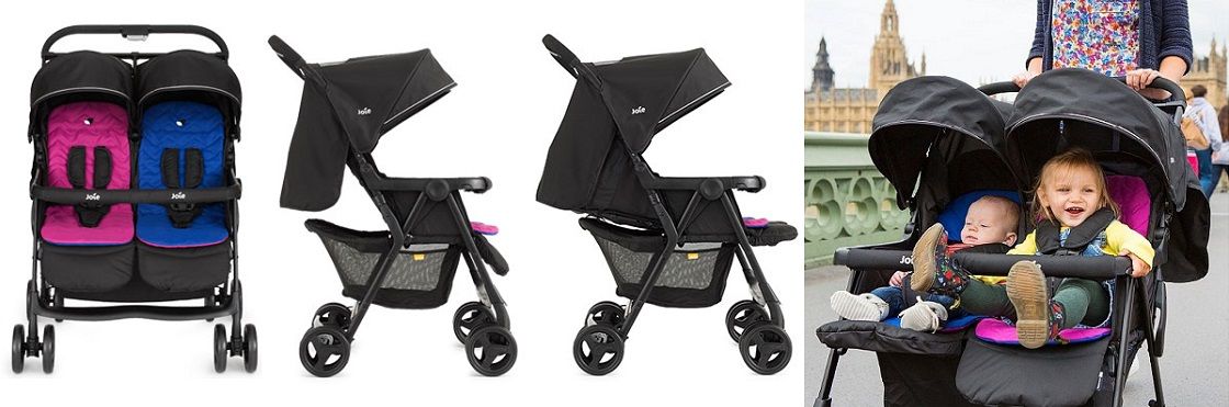 Детская прогулочная коляска для двойни Joie Aire Twin