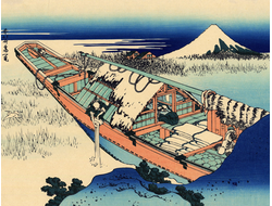 Картина обогреватель, репродукция японской живописи Канал Усибори в провинции Дзёсю