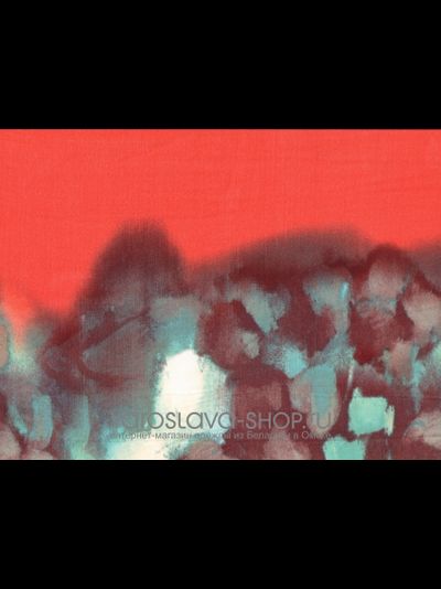 Палантин оранжево-голубой "акварель"